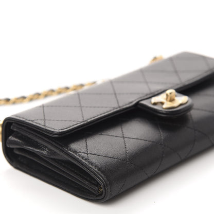 Chanel Goatskin Quilted Chic Pearls Clutch With Chain Black 6 of 12