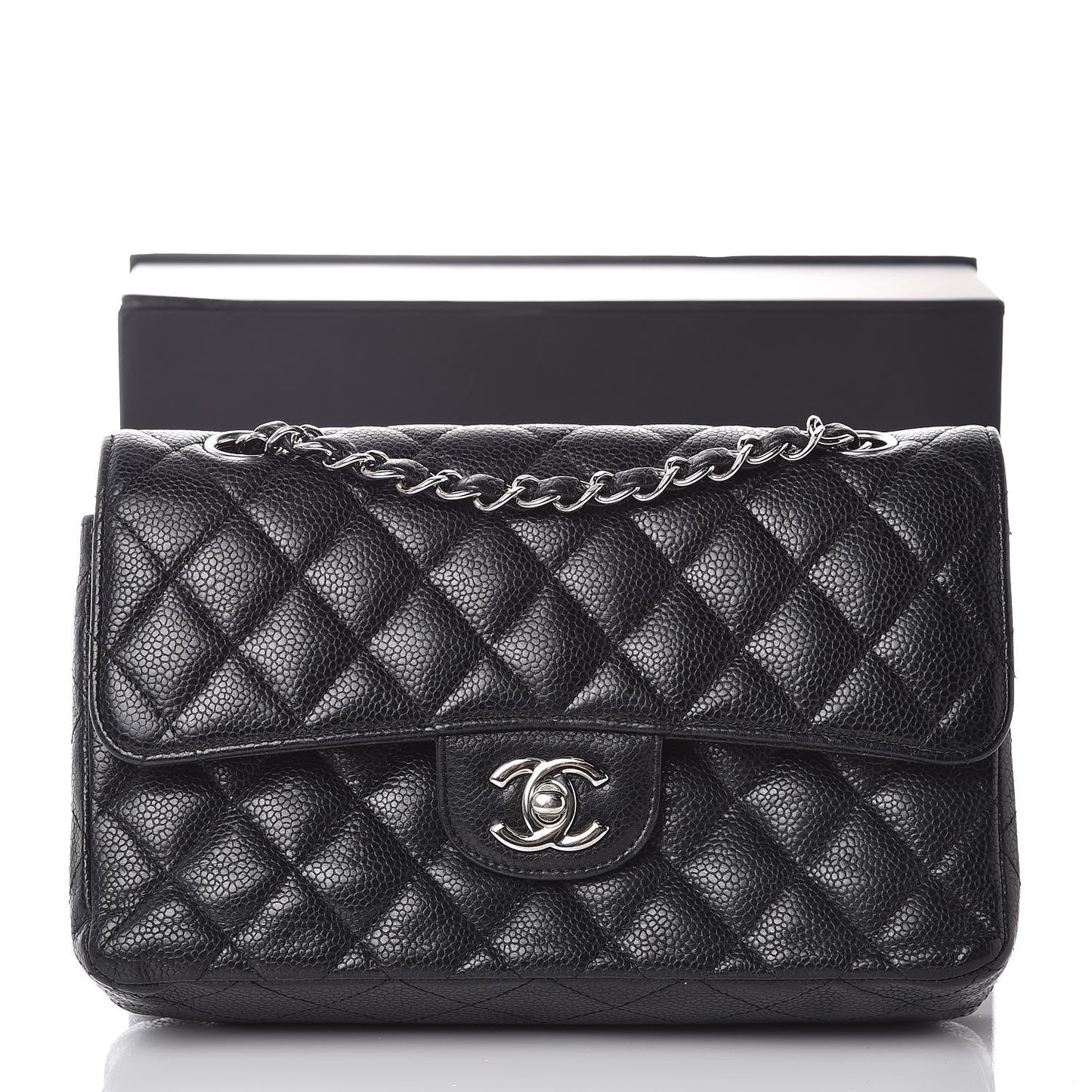 Caviar Quilted Small Double Flap Black