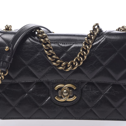 Chanel Glazed Calfskin Quilted Medium Perfect Edge Flap Black 12 of 13