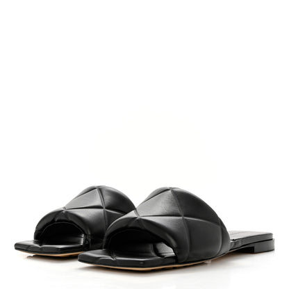 Bottega Veneta Nappa Quilted Rubber Lido Flat Sandals 38 Black 3 of 7