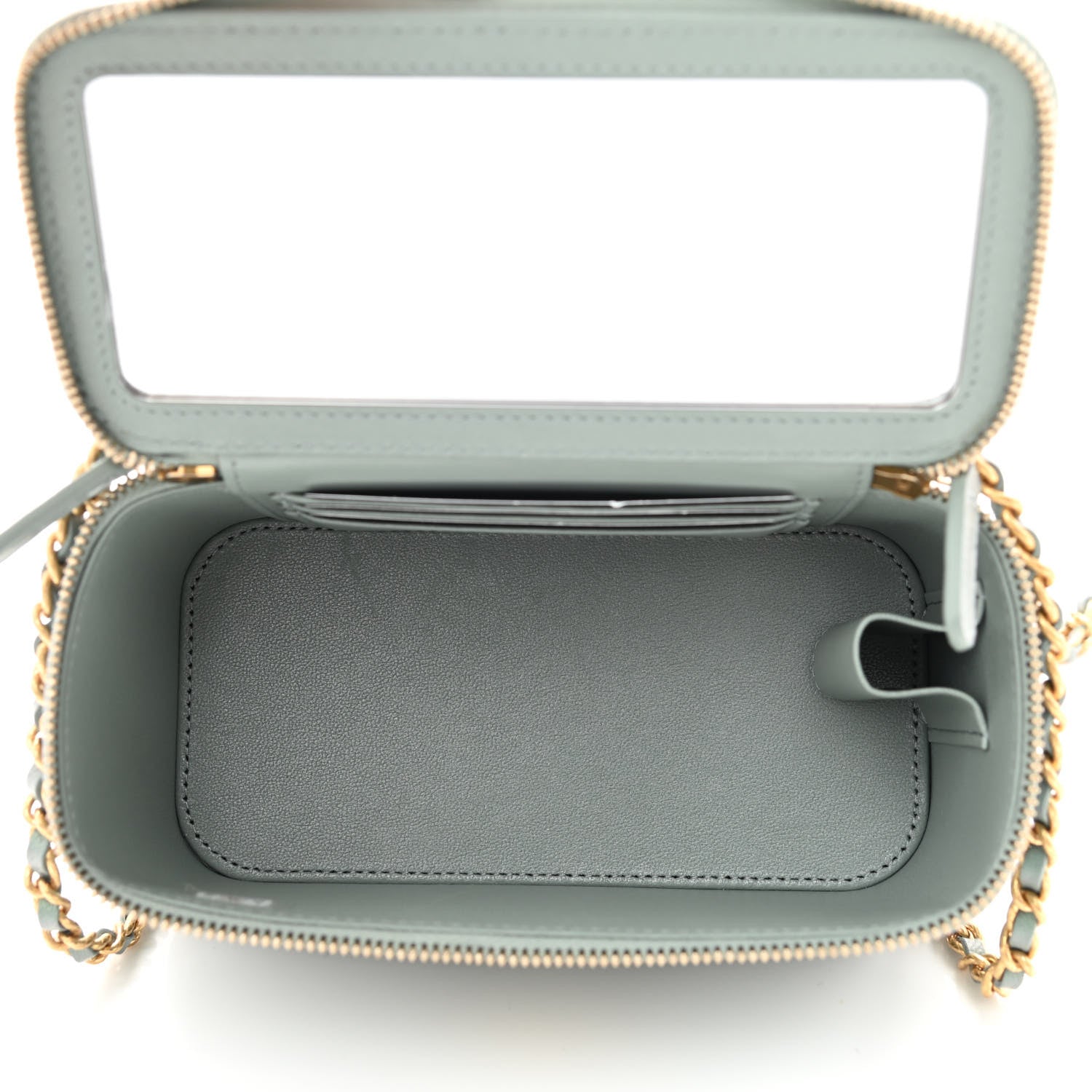 Chanel Metallic Lambskin Quilted Small CC Dynasty Vanity Case With Chain Grey 5 of 11