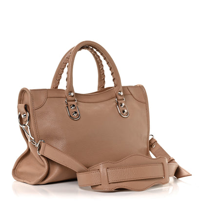 Balenciaga Shiny Goatskin Silver Metallic Edge Hardware S City Rose Des Sables 3 of 8