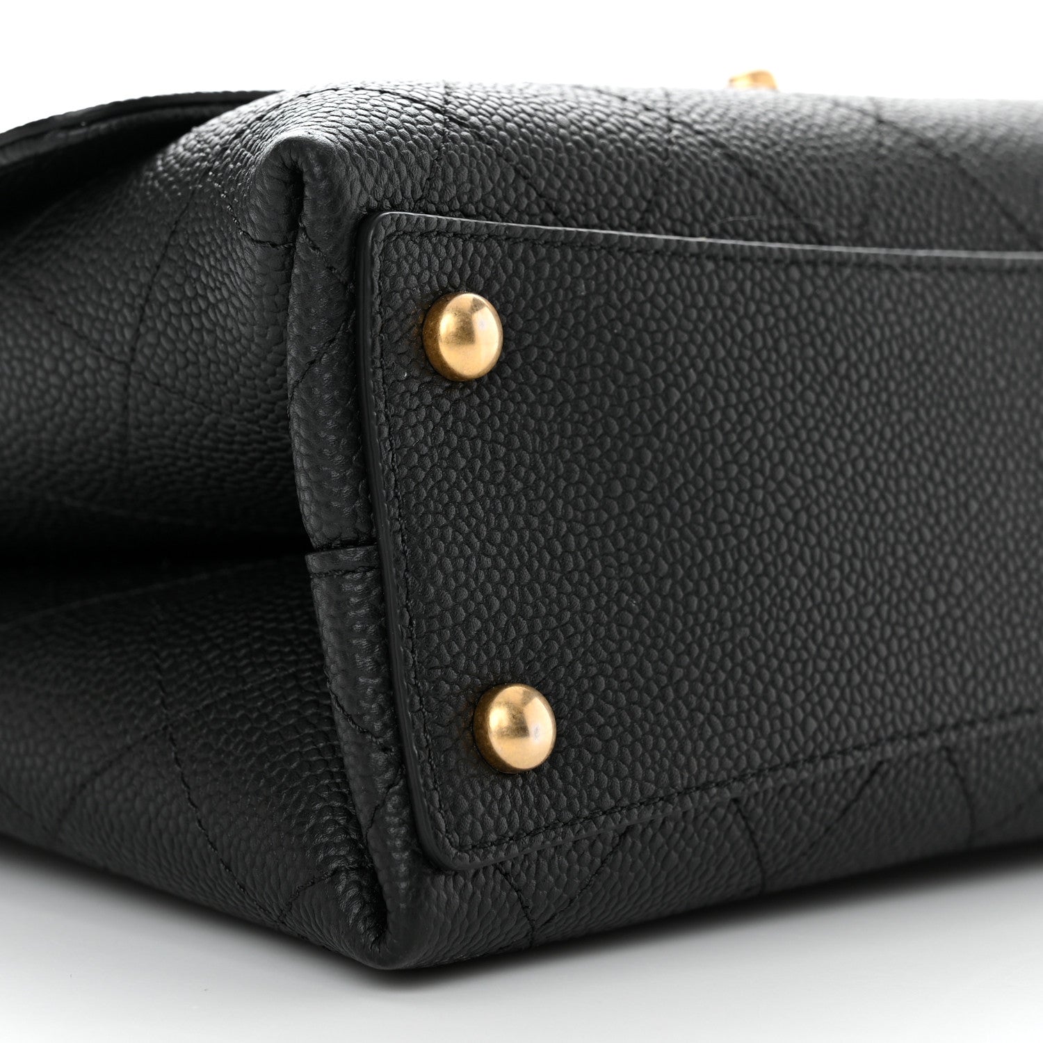 Chanel Grained Calfskin Stitched Flap Black 9 of 11