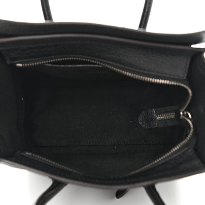 Celine Drummed Calfskin Nano Luggage Black 5 of 11