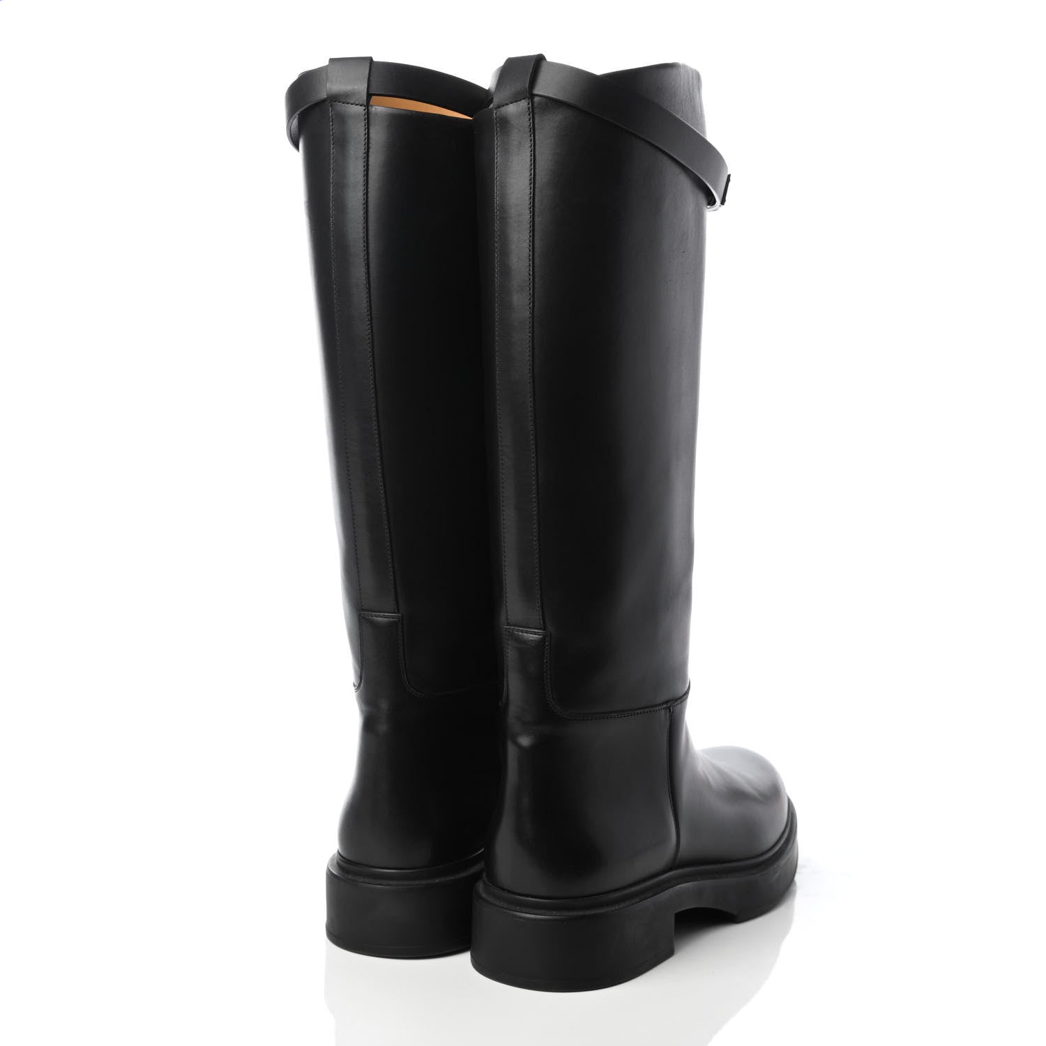 Hermes Calfskin Variation Monochromatic Boots 39.5 Black 4 of 8