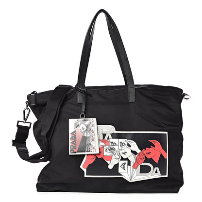 Prada X JAMES JEAN Tessuto Nylon Patch Shopping Tote Black 1 of 17