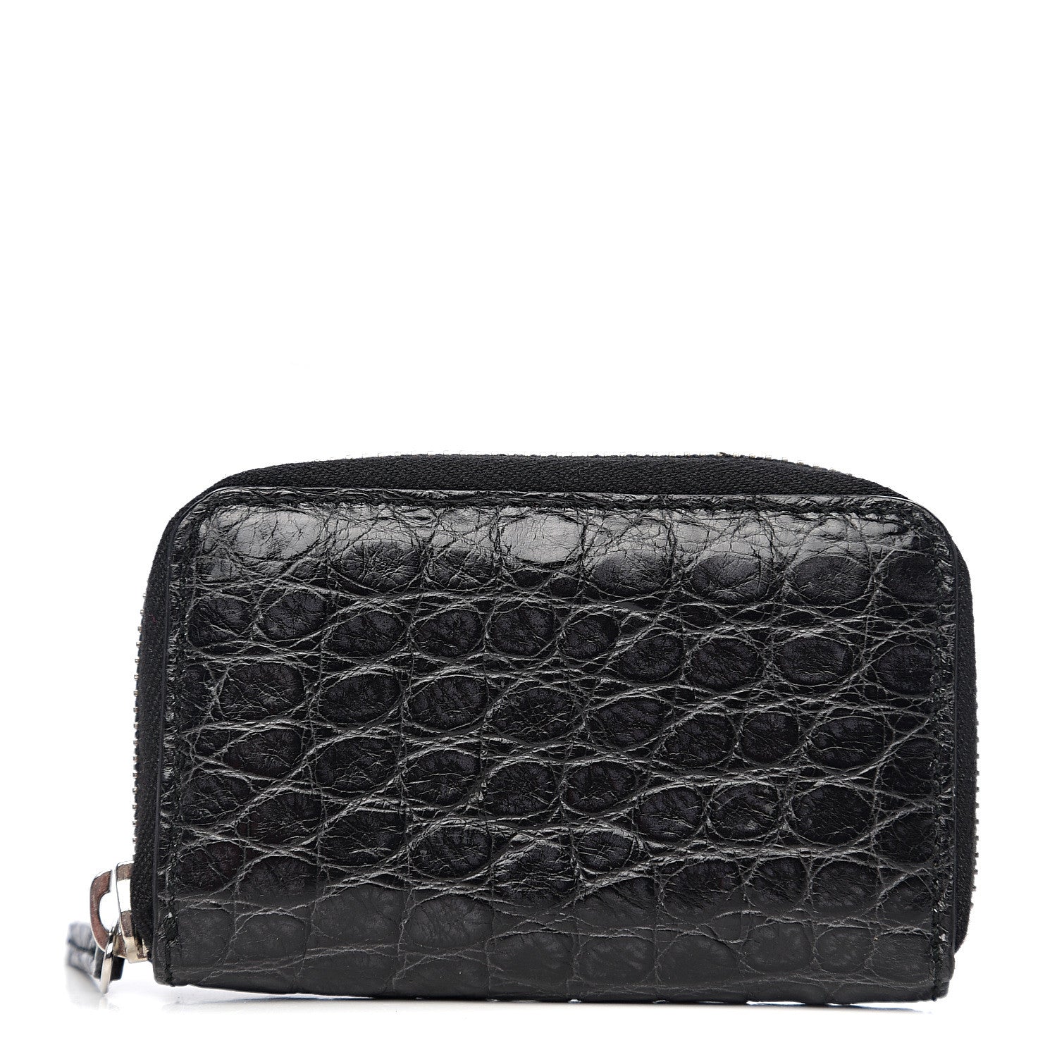 Gucci Crocodile Zip Around Card Case Black 1 of 7