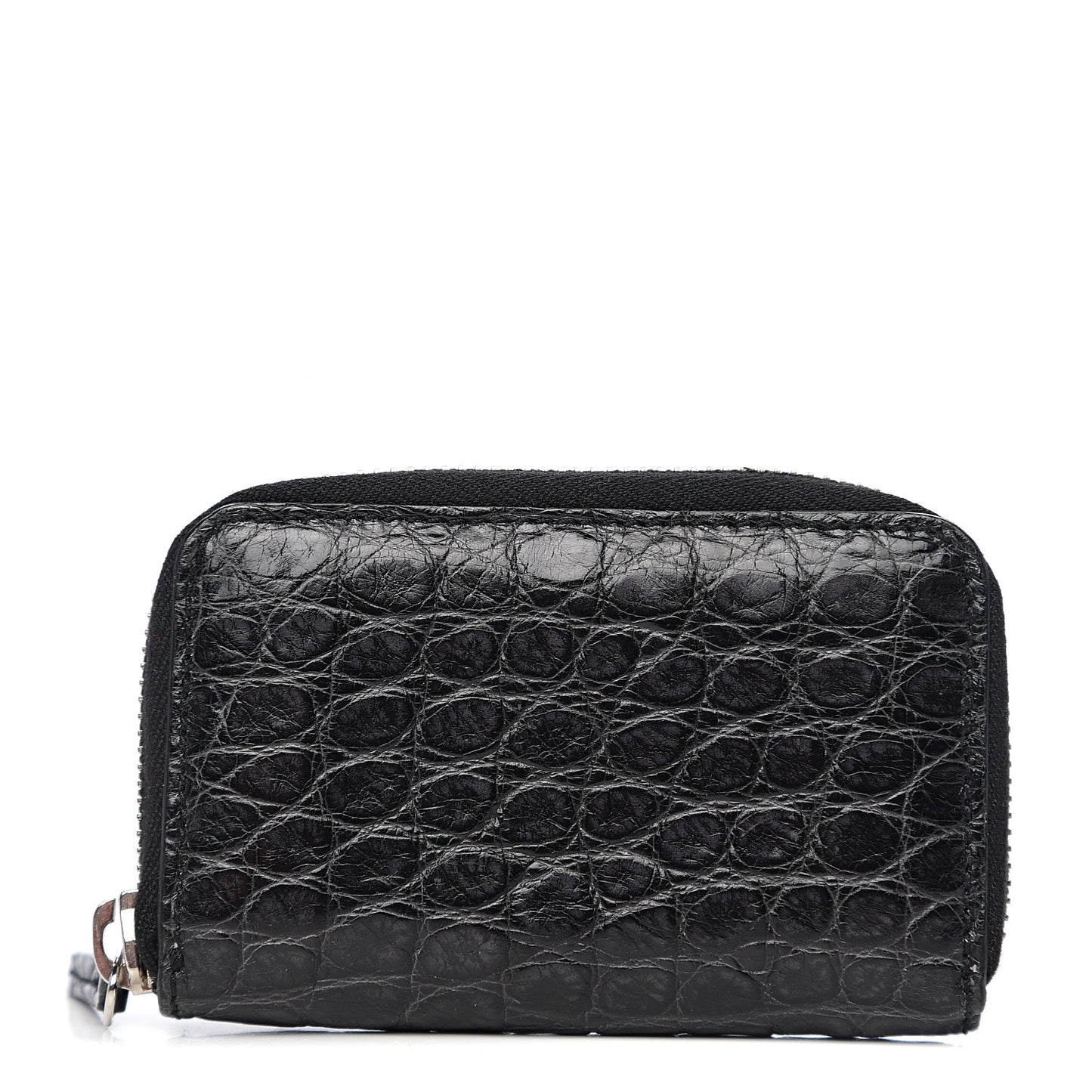 Crocodile Zip Around Card Case Black