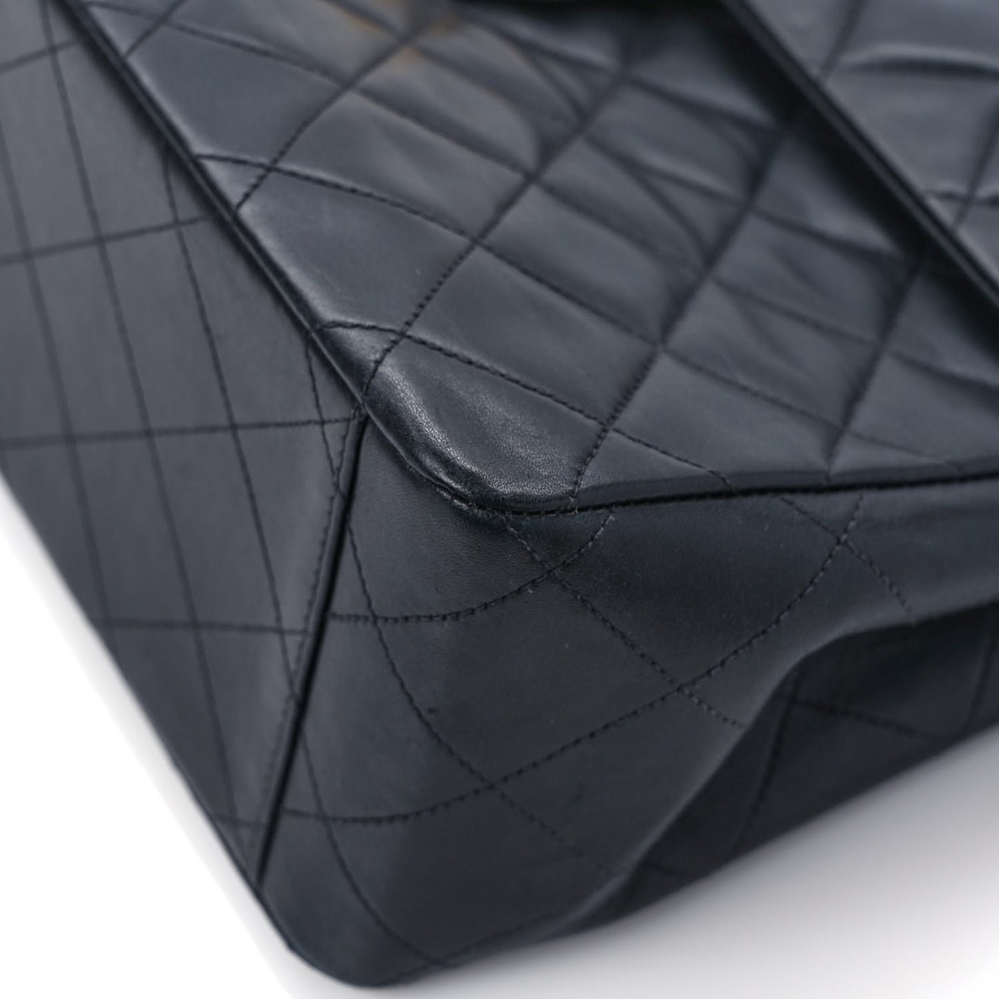 Lambskin Quilted XL Jumbo Single Flap Black