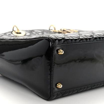 Christian Dior Patent Cannage Large Lady Dior Black 8 of 9