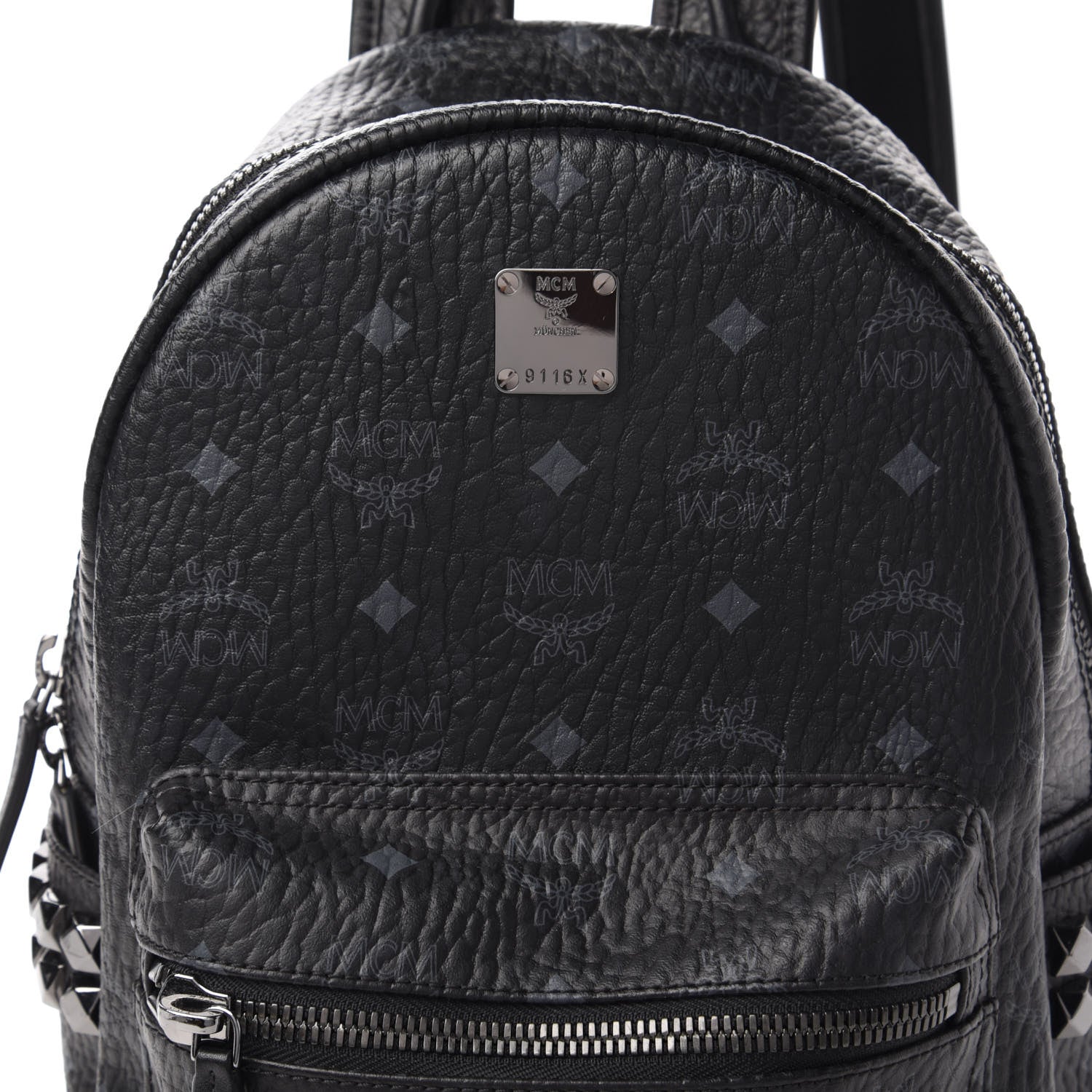 MCM Visetos Small Side Stud Stark Backpack Black 8 of 8