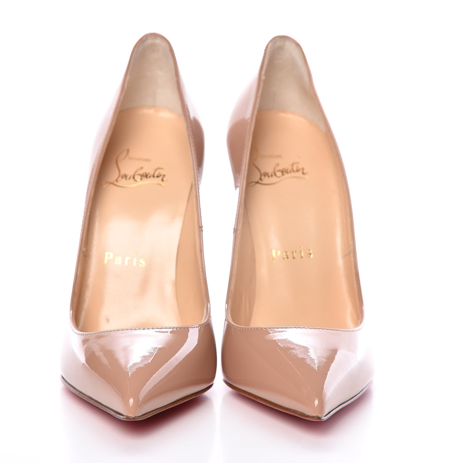 Christian Louboutin Patent Pigalle 120 Pumps 34.5 Nude 2 of 7