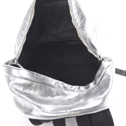 Saint Laurent Textured Patent City Backpack Argent 4 of 9