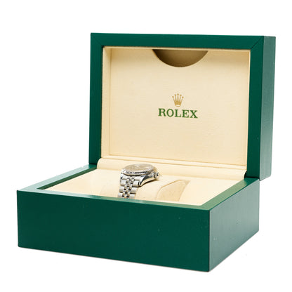 Rolex Stainless Steel 18K White Gold 28mm Oyster Perpetual Datejust Watch Black 279174 5 of 5
