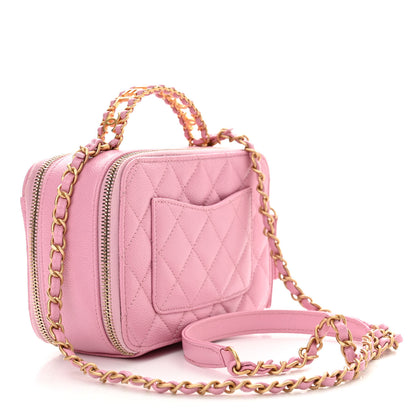 Chanel Caviar Quilted Pick Me Up Mini Vanity Case Pink 3 of 13