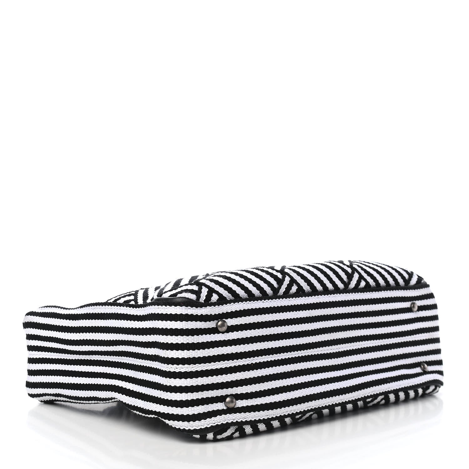 Chanel Woven Canvas Large Easy Shopping Tote Black White 3 of 8