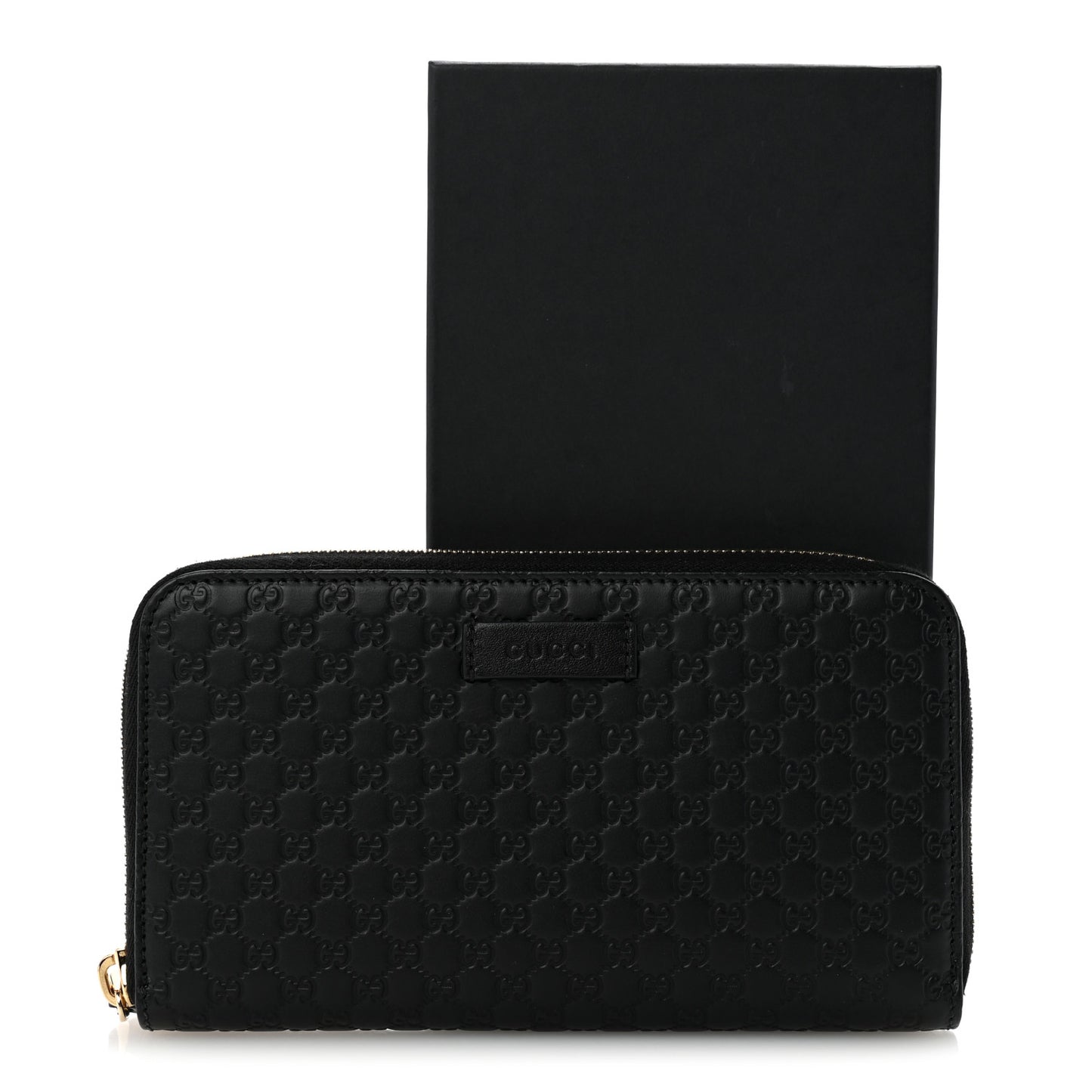 Microguccissima Zip Around Wallet Black