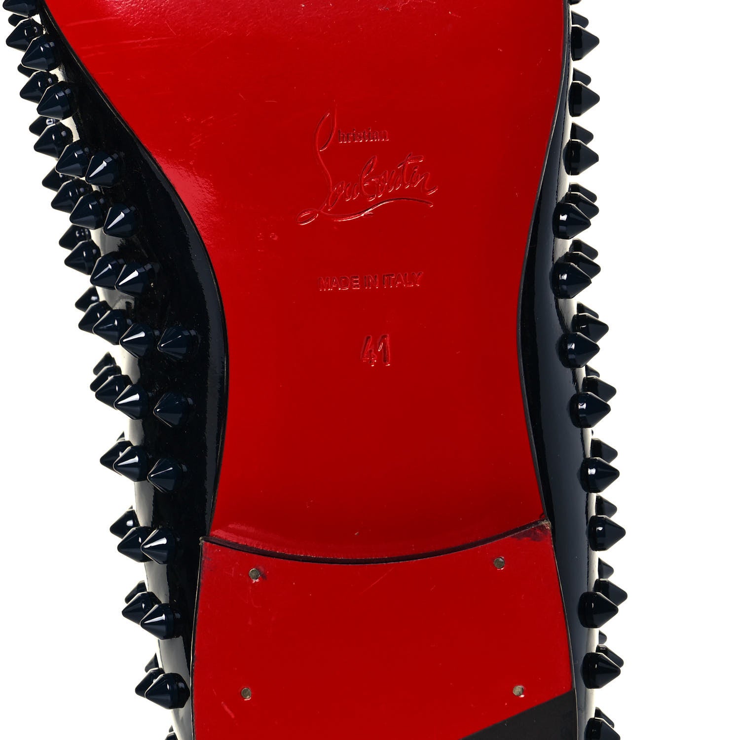 Christian Louboutin Mens Calfskin Dandelion Spikes Flat Loafers 41 Turquin 6 of 7