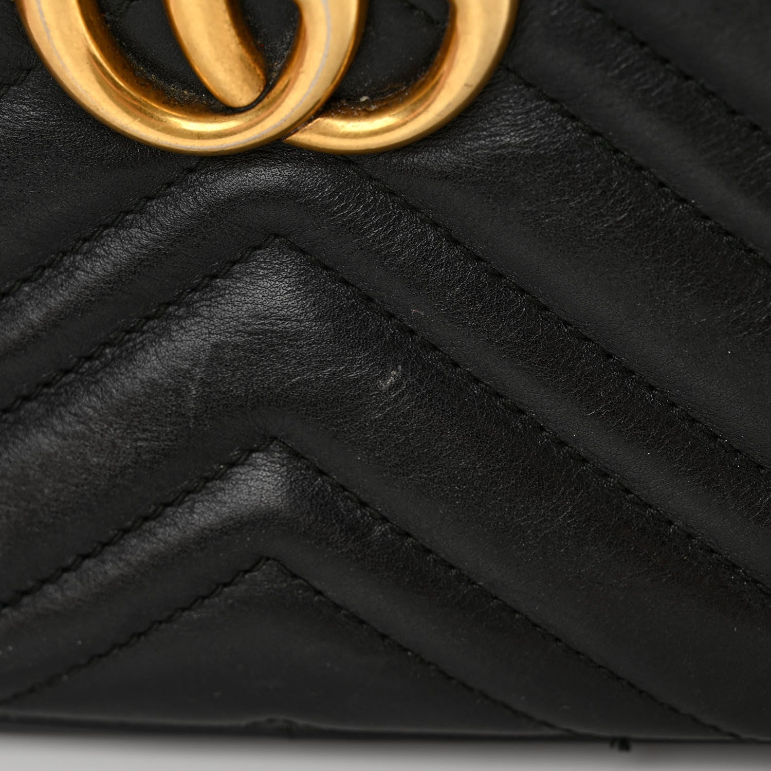 Gucci Calfskin Matelasse Small GG Marmont Chain Shoulder Bag Black 13 of 13