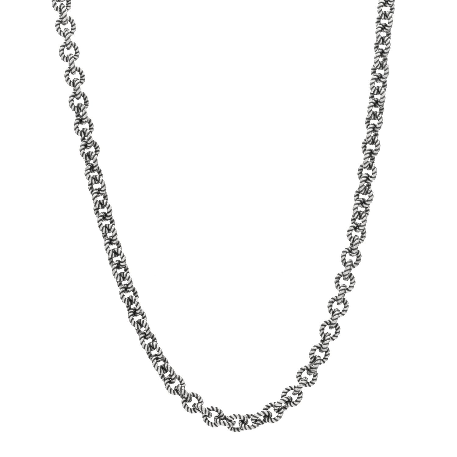 David Yurman Sterling Silver 6mm Oval Cable Link Toggle Necklace 18" 2 of 3