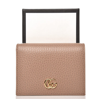 Gucci Pebbled Calfskin GG Marmont Card Case Porcelain Rose 8 of 8