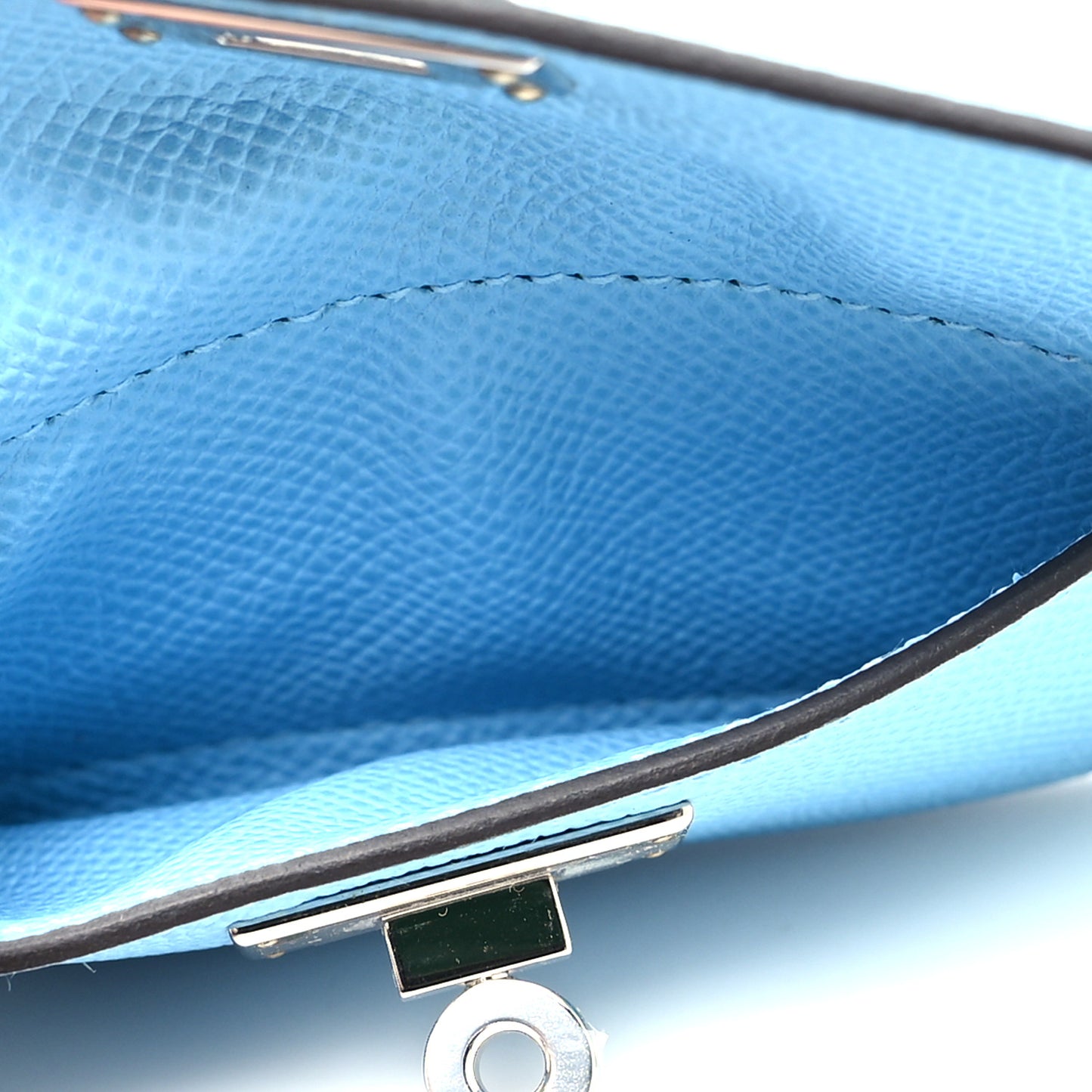 Swift Epsom Pocket Kelly Shoulder Strap Vert Vertigo Celeste