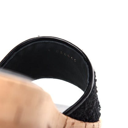 Chanel Tweed Cork CC Mule Sandal 40 Black 10 of 11