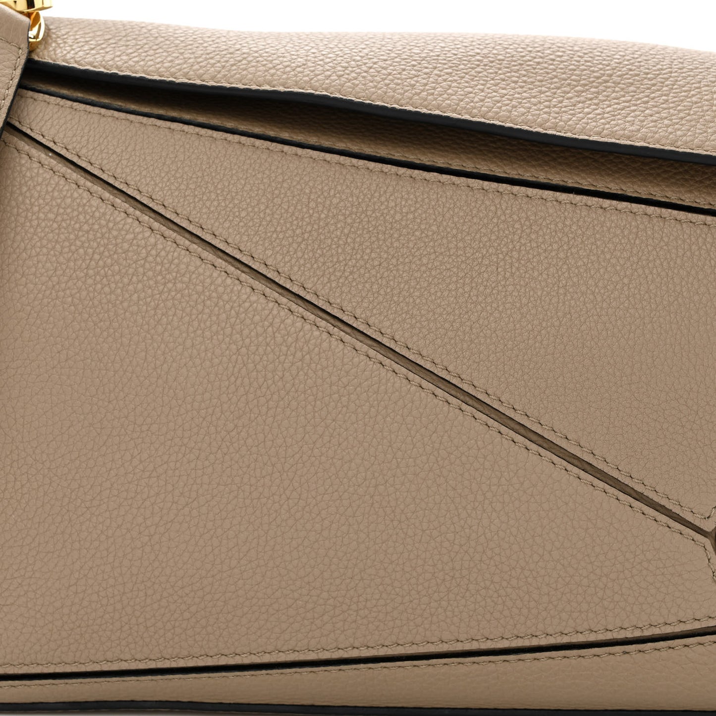 Grained Calfskin Small Puzzle Bag Sand
