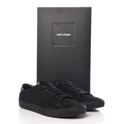 Saint Laurent Distressed Canvas Men's Court Classic Sneakers 40 Black 11 of 11