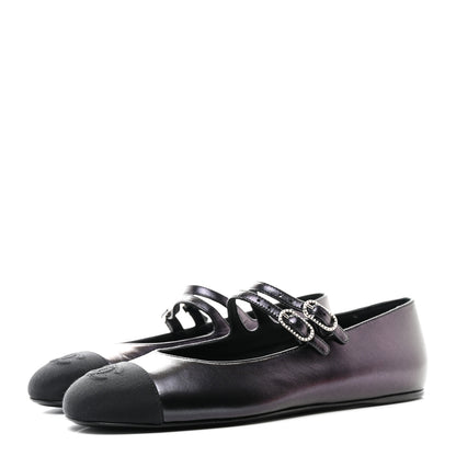 Chanel Lambskin Grosgrain Pearl Mary Jane Flats 38 Black 3 of 9