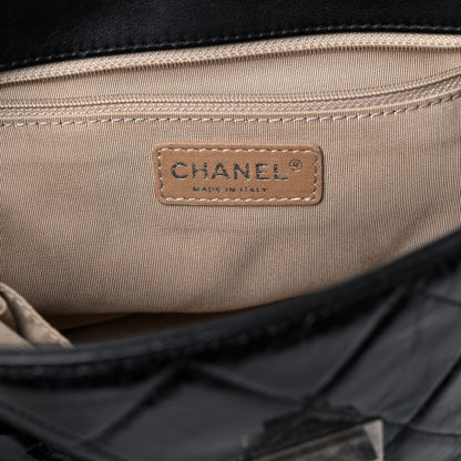 Chanel Glazed Crinkled Calfskin Medium East West Flap Black 13 of 15