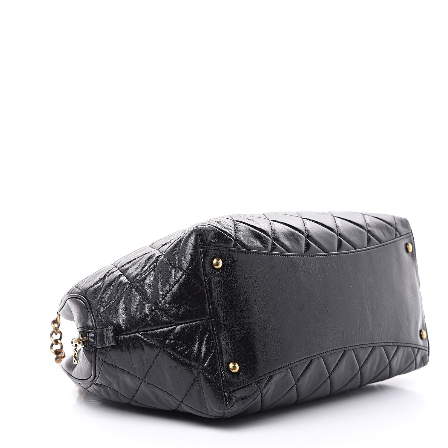 Chanel Glazed Calfskin Castle Rock Bowling Bag Black 4 of 16