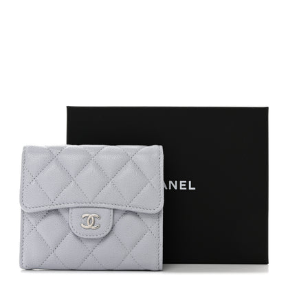 Chanel Caviar Quilted Compact Flap Wallet Light Grey 9 of 9