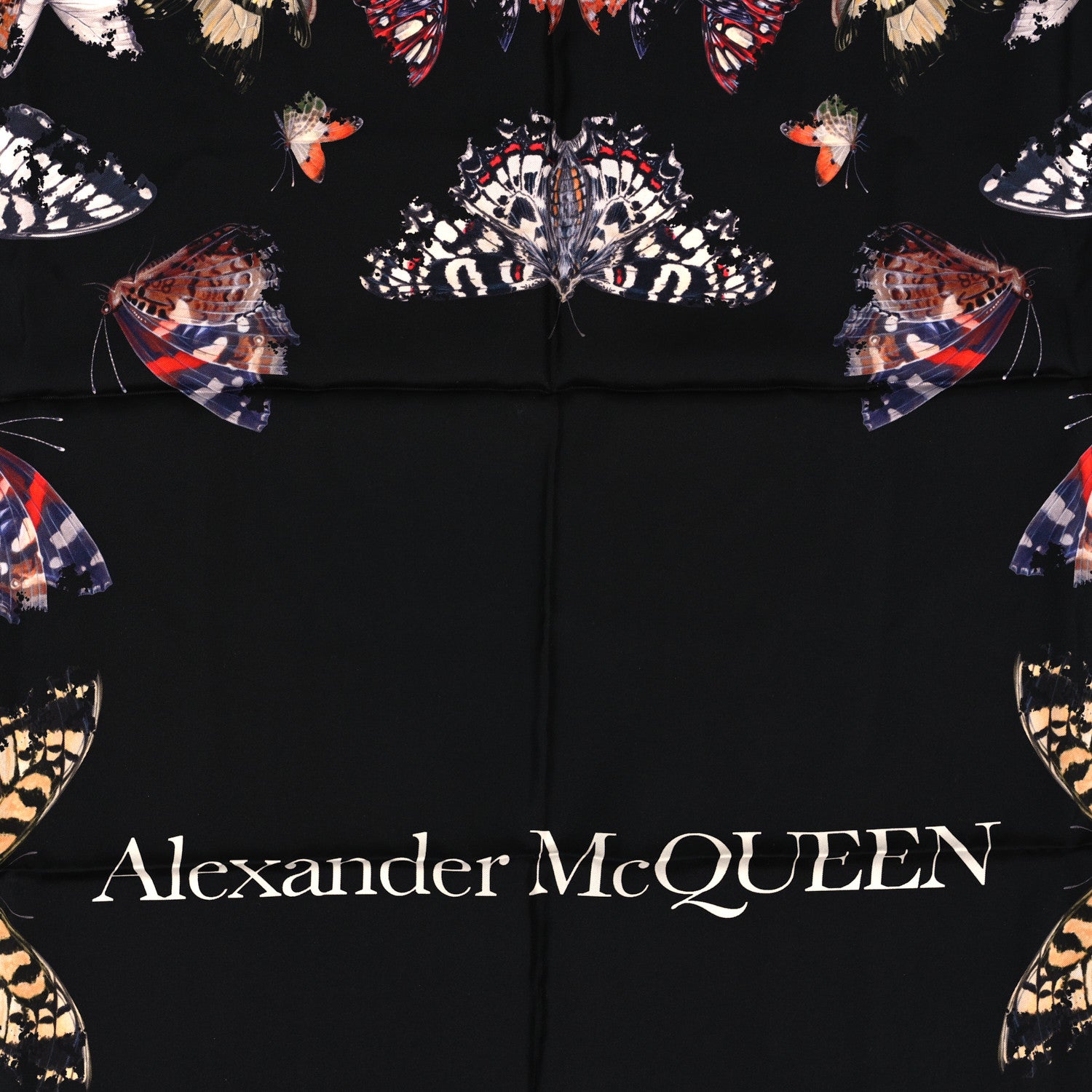 Alexander McQueen Silk Butterfly Decay Scarf Black Multicolor 2 of 3