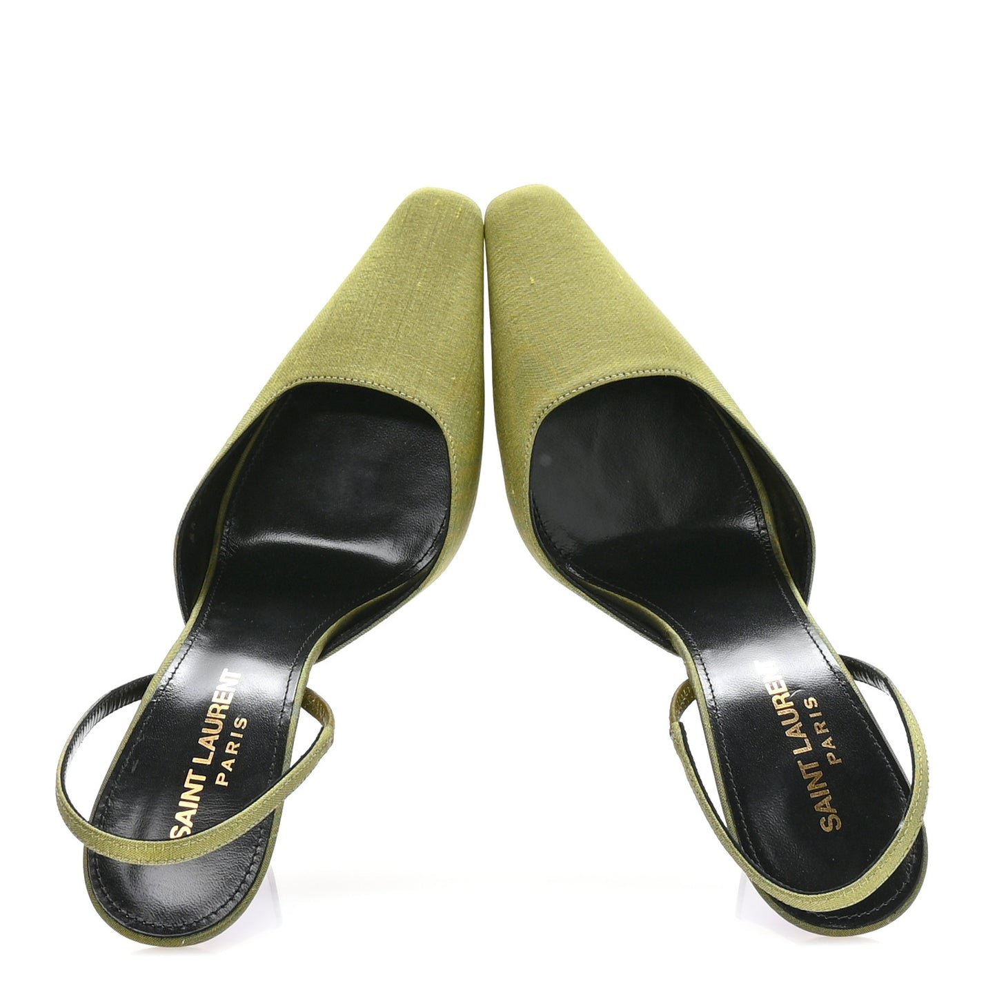 Crepe De Chine Blade 105 Slingback Pumps 37.5 Lime