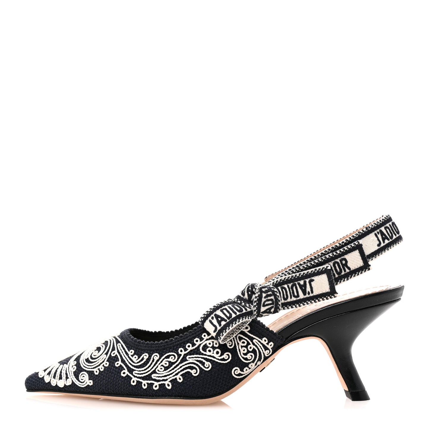 Canvas Embroidered Ornamental Cornely Ribbon J'Adior Slingback 65mm Pumps 36 Deep Blue
