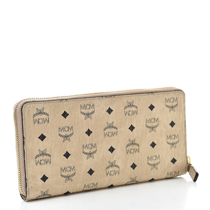 MCM Visetos Large Zip Around Wallet Beige 3 of 9