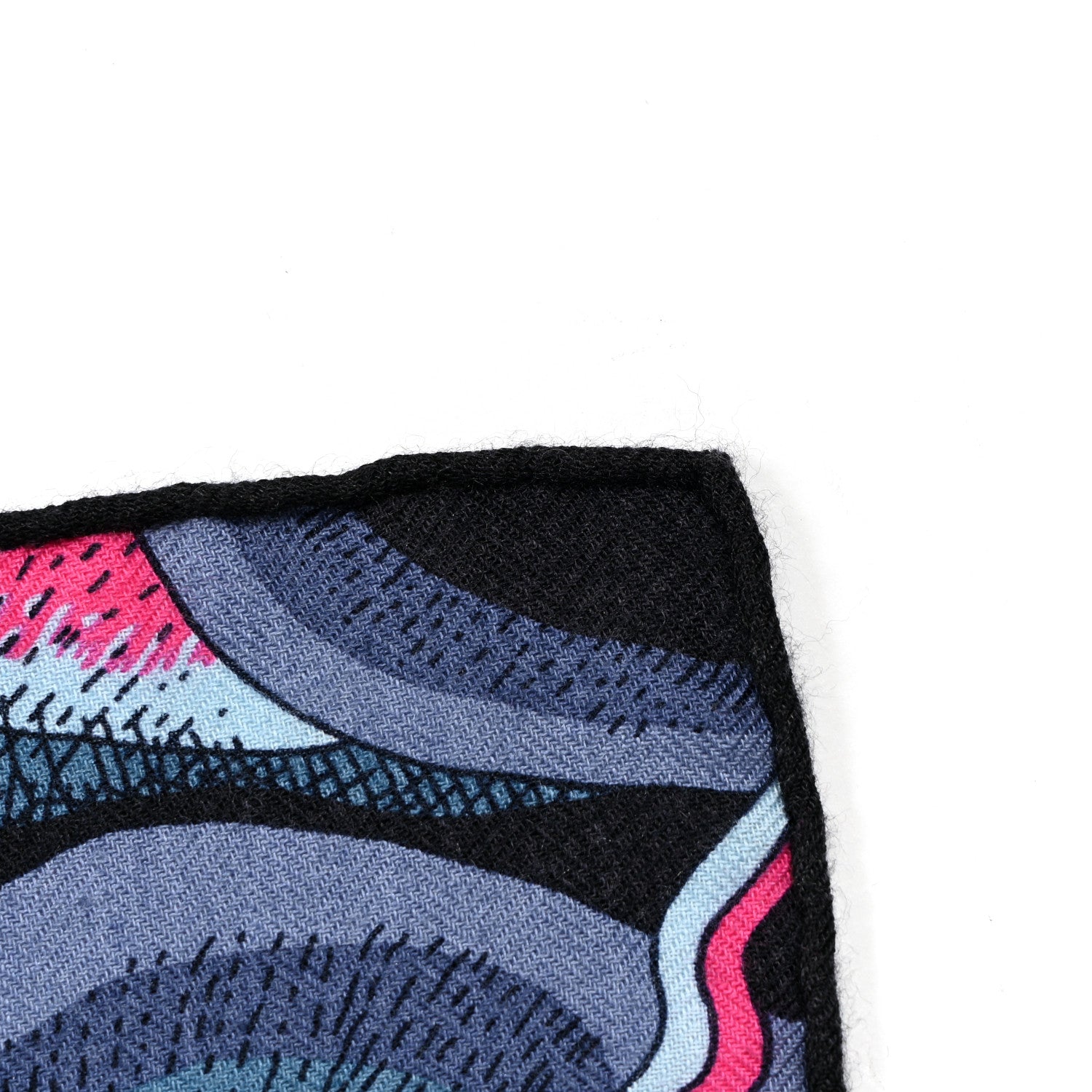 Hermes Cashmere Silk Acte III Scene I La Clairiere Shawl 140 Marine Rose Vif Blue Jean 6 of 7