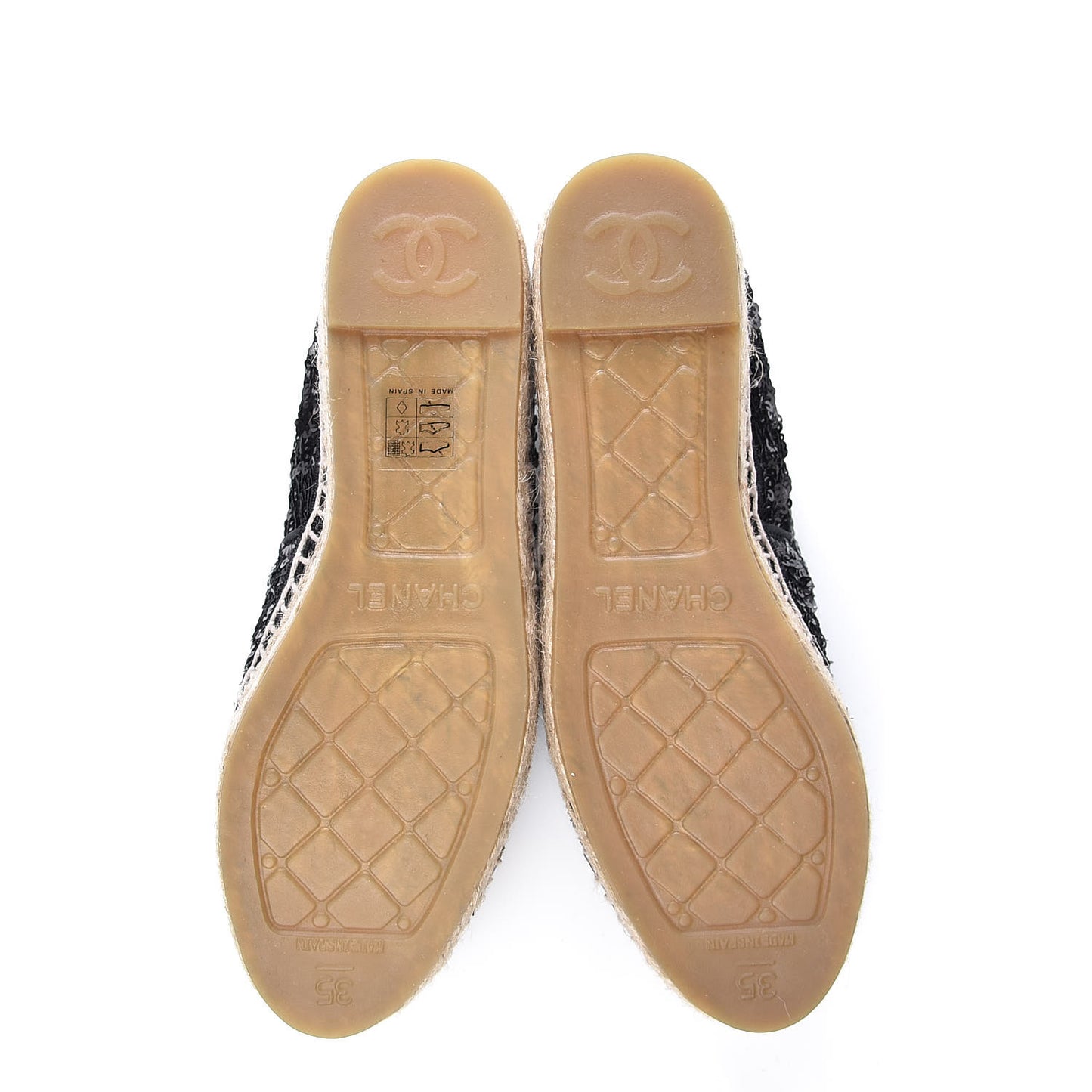 Patent Sequin CC Espadrilles 35 Black