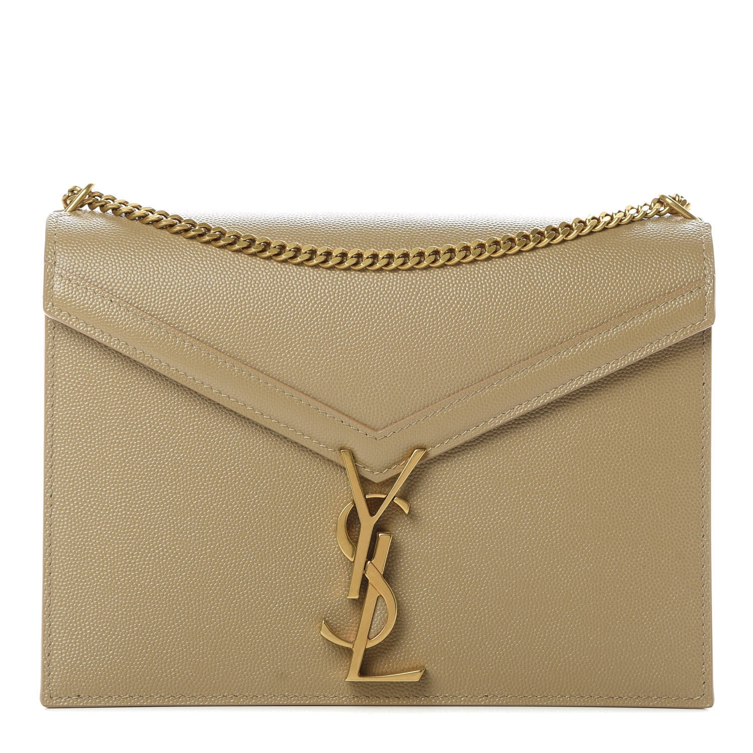 Saint Laurent Grain De Poudre Monogram Cassandra Clasp Bag Latte 1 of 10