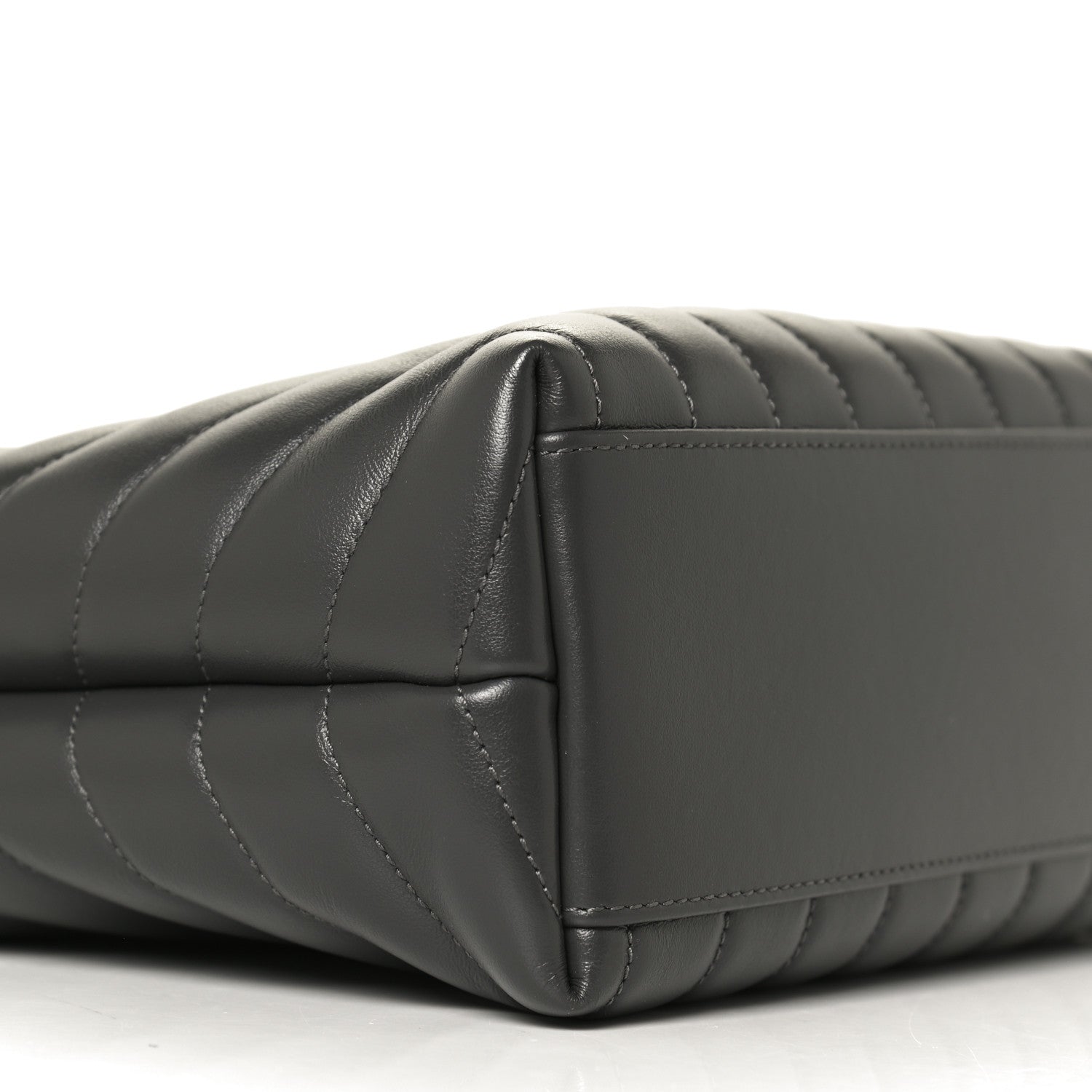 Saint Laurent Calfskin Y Quilted Monogram Small Loulou Shopper Grey 10 of 13