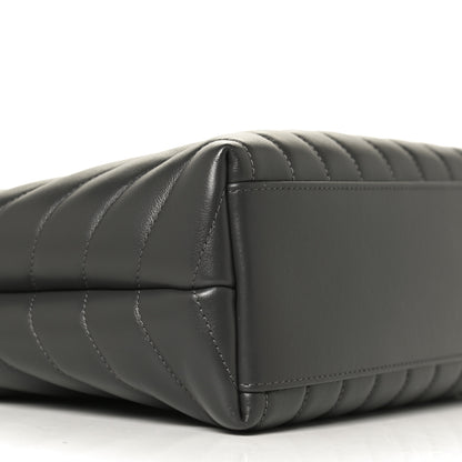Saint Laurent Calfskin Y Quilted Monogram Small Loulou Shopper Grey 10 of 13
