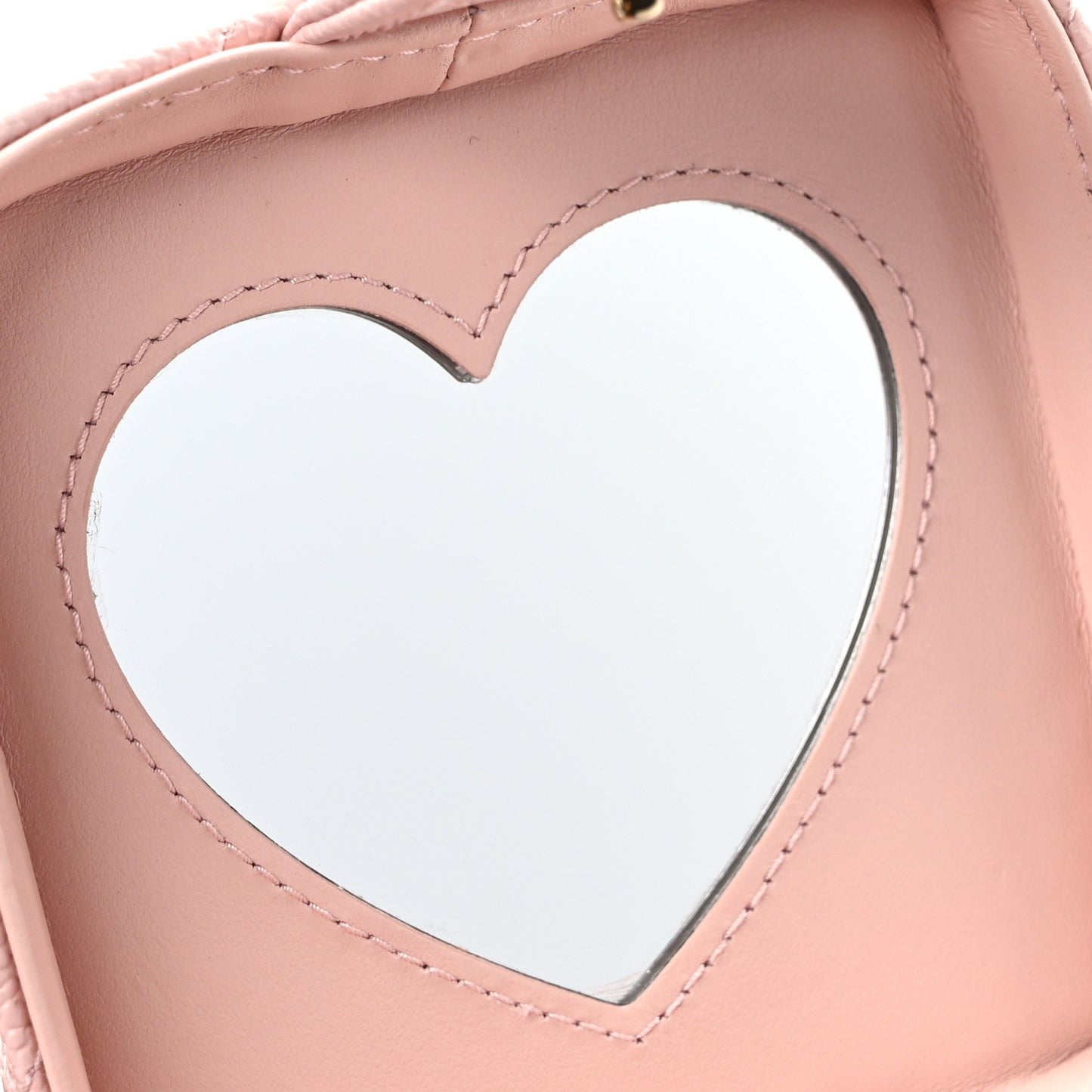 Caviar Quilted Mini Vanity Wrist Case With Chain Light Pink