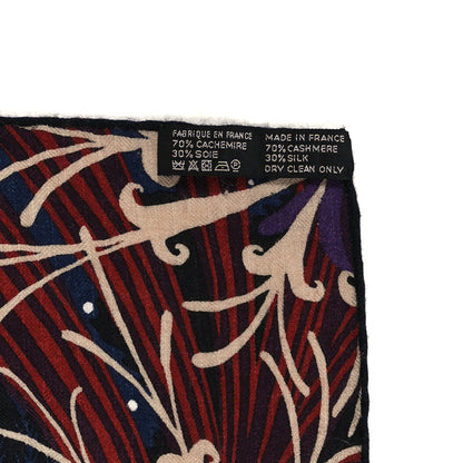Hermes Cashmere Silk Tyger Tyger Shawl 140 Bleu Nuit Acajou Prune 3 of 3