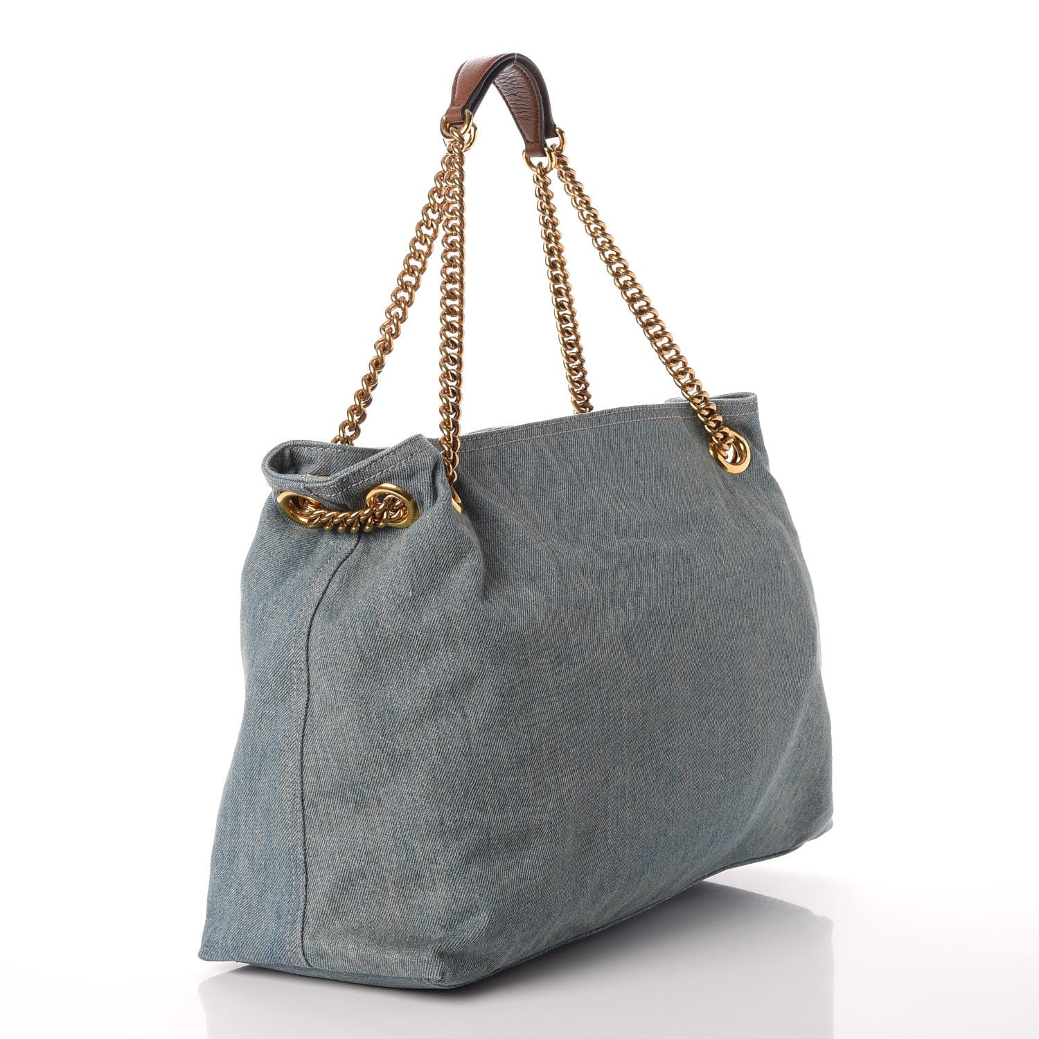 Gucci Denim Medium Soho Chain Shoulder Bag Blue 3 of 9