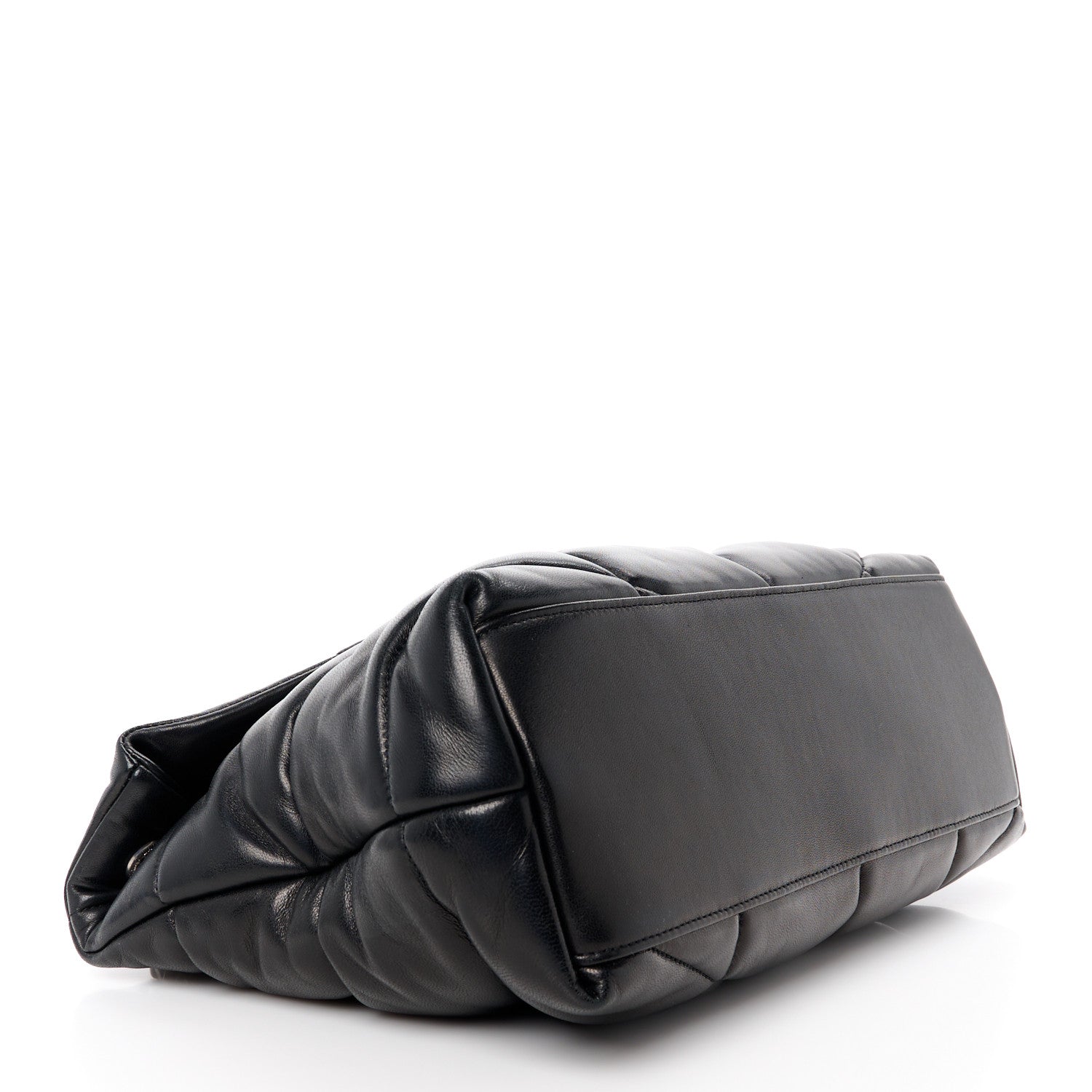 Saint Laurent Lambskin Quilted Medium Loulou Puffer Monogram Chain Satchel Black 4 of 10