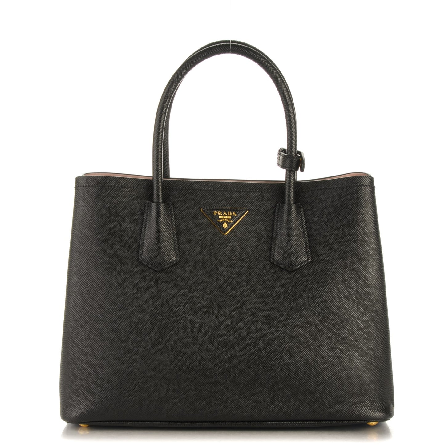 Saffiano Cuir Medium Double Bag Black Mughetto