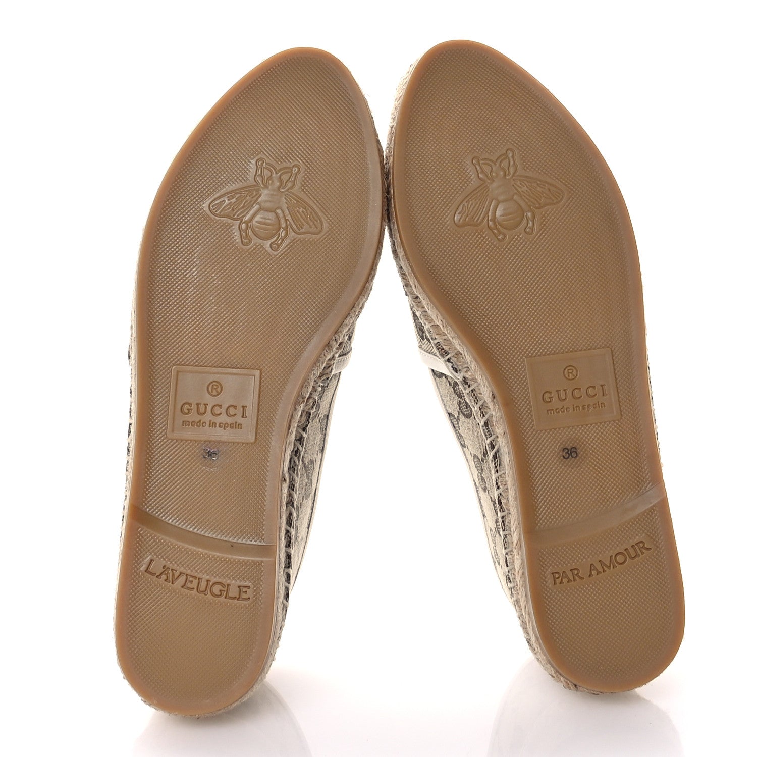 Gucci X PIKARAR GG Supreme Monogram Espadrilles 36 Beige Ebony White 6 of 9