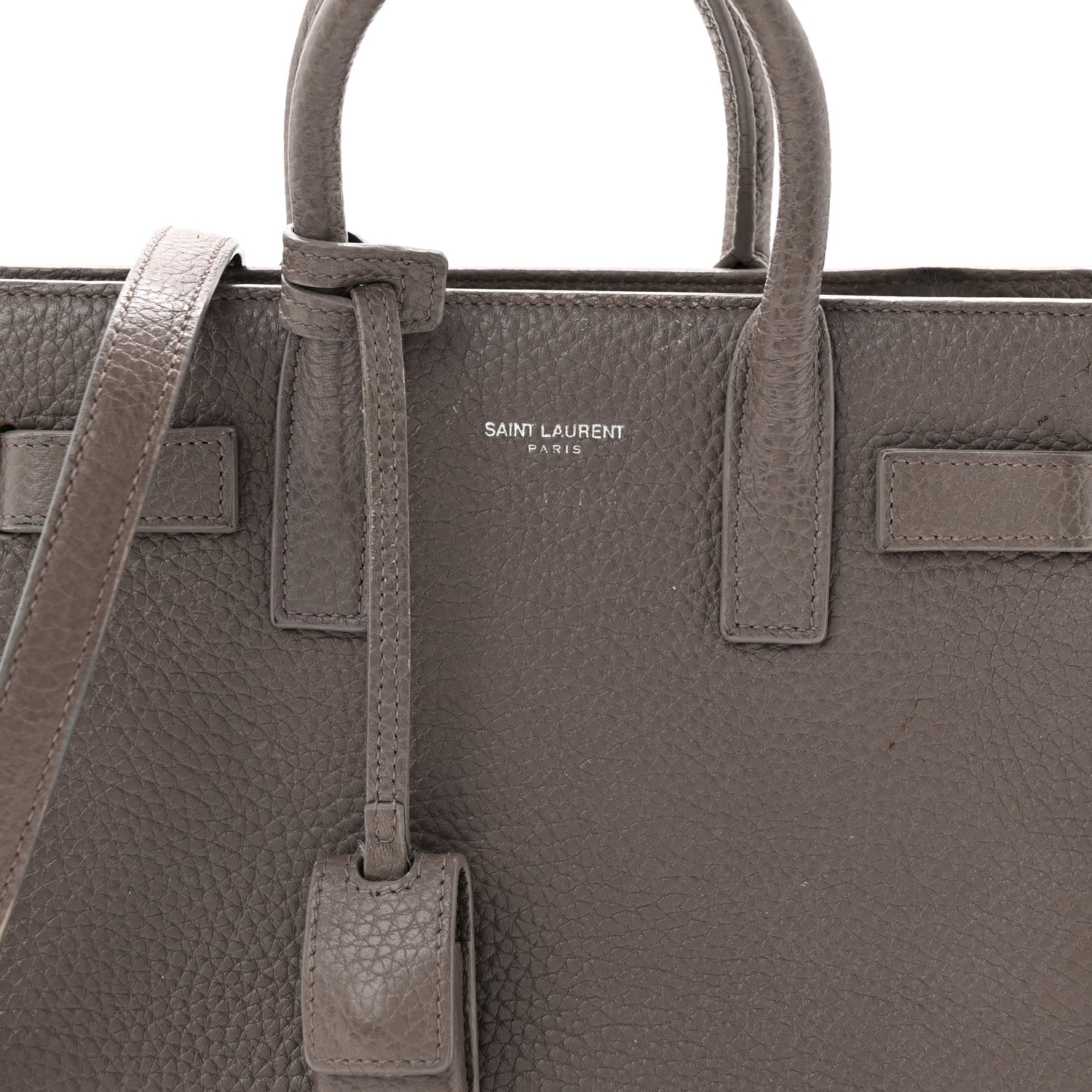 Saint Laurent Grained Calfskin Baby Sac De Jour Fog 7 of 11