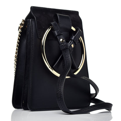 Chloe Suede Calfskin Mini Faye Bracelet Bag Black 3 of 9